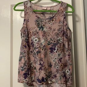 Mauve sleeveless floral top